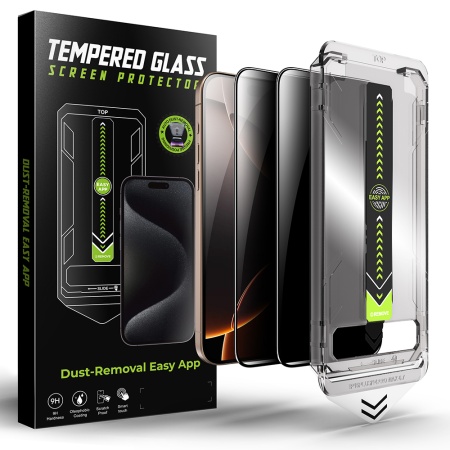 Folie pentru iPhone 13 Pro Max / iPhone 14 Plus (set 2) - Techsuit TitanGlass FullCover - Privacy
