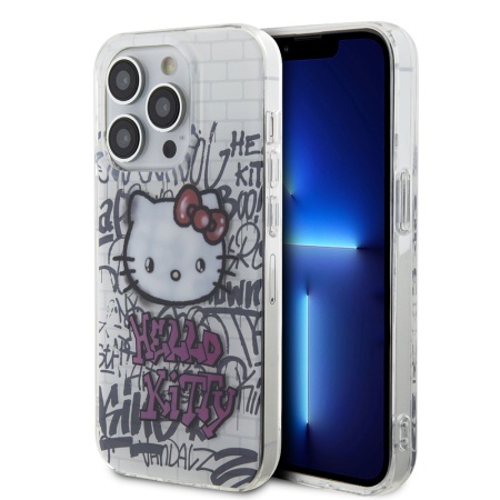 Husa pentru iPhone 13 Pro Max - Hello Kitty Hardcase IML Kitty On Bricks Graffiti (HKHCP13XHDGPHT) - White