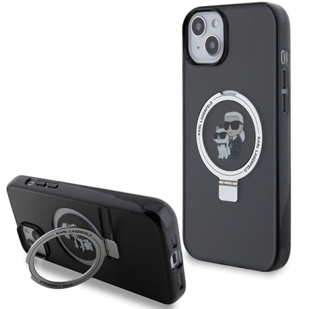 Husa pentru iPhone 14 - Karl Lagerfeld Hardcase Ring Stand MagSafe (KLHMP14SHMRSKCK) - Karl&Choupette