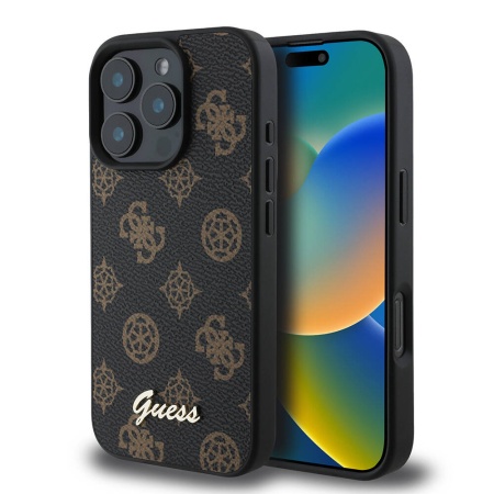 Husa pentru iPhone 16 Pro Max - Guess Peony Script MagSafe (GUHMP16XPGPYSK) - Black