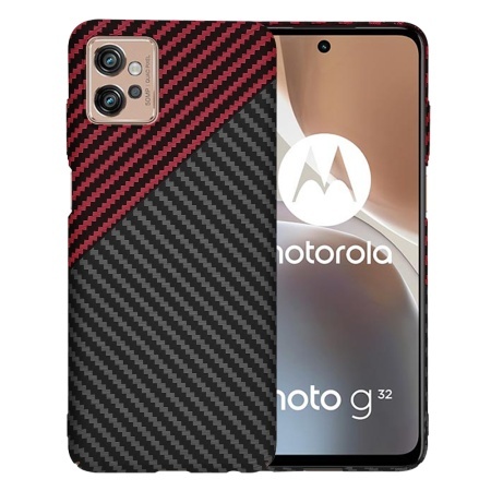 Husa pentru Motorola Moto G32 - Techsuit Carbonite FiberShell - Red Vortex