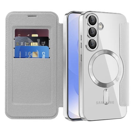 Husa pentru Samsung Galaxy S25 Plus - Techsuit SmartMag Book Case - Gray