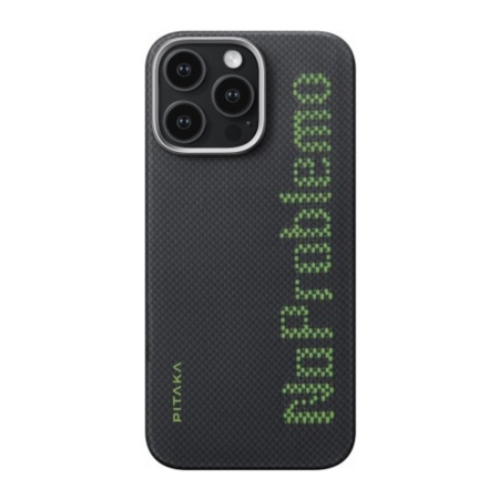 Husa Pitaka MagEZ 5 iPhone 16 Pro Max NoProblemo Tactile Woven fosforescenta