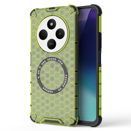 Husa transparenta pentru Xiaomi Redmi 14C / Poco C75 - Techsuit HoneyComb Shield MagSafe - Lime Green