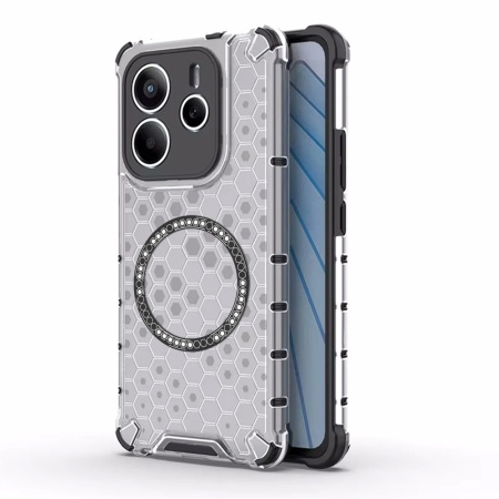 Husa transparenta pentru Xiaomi Redmi Note 14 5G - Techsuit HoneyComb Shield MagSafe - White