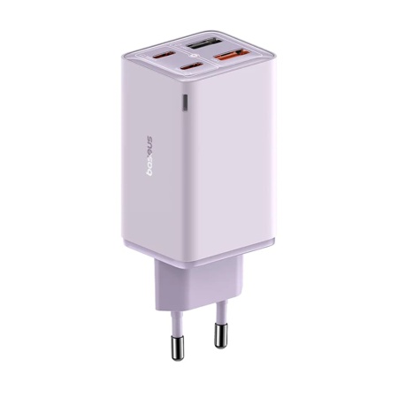 Incarcator retea Baseus GaN6 Pro Fast Charge 2C+2U 65W + cablu USB-C 100W 1m violet