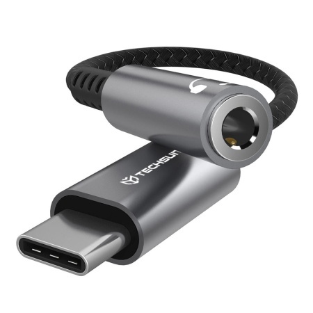Adaptor Jack, USB-C, Aluminiu, 0.1m - Techsuit SonicPiX (AC14) - Gray