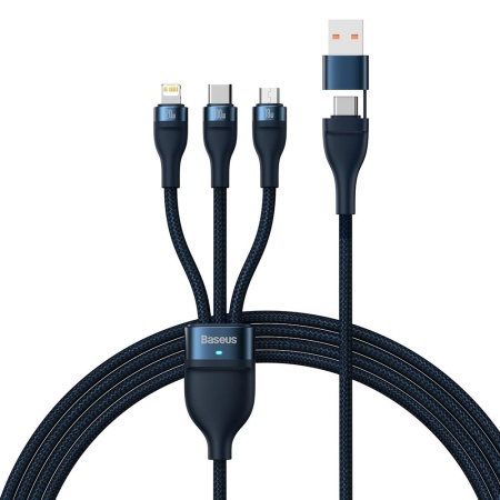 Cablu de Date cu Adaptor USB, Type-C, 100W, 1.2m - Baseus Flash Series 2 (CASS030103) - Blue
