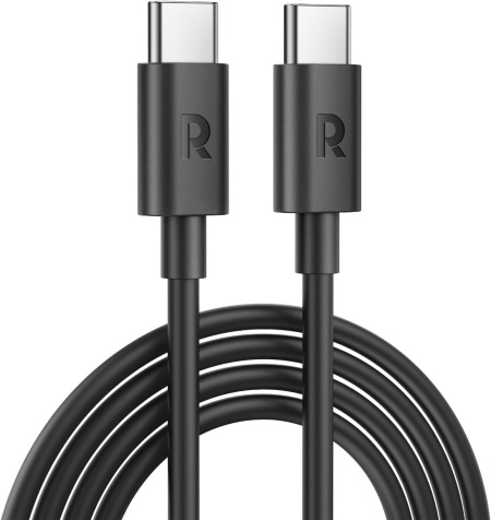 Cablu RavPower RP-CB1022, USB-C la USB-C, TPE, 2m, Negru
