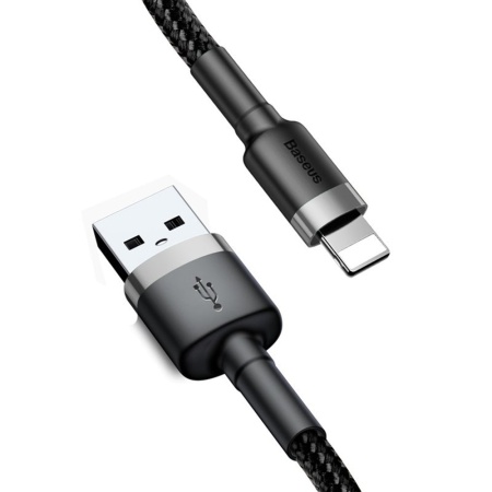Cablu USB la Lightning, 2A, 3m - Baseus (CALKLF-RG1) - Black / Grey