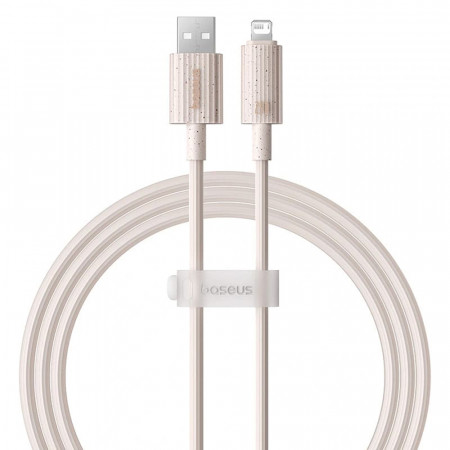 Cablu USB to Lightning, 480Mbps, 2.4A, 2m - Baseus Habitat Series (P10360200421-01) - Wheat Pink