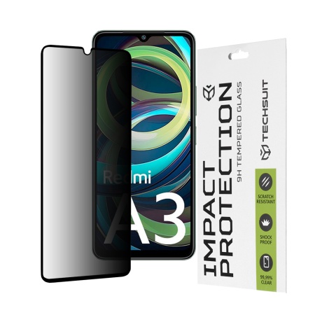 Folie pentru Xiaomi Redmi A3 - Techsuit 111D Privacy FullÂ Glue - Black