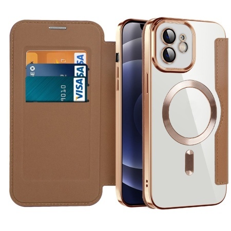 Husa pentru iPhone 12 - Techsuit SmartMag Book Case - Brown