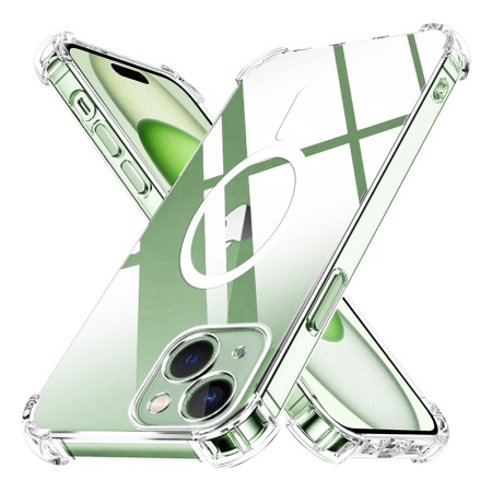 Husa pentru iPhone 15 Plus - Techsuit Shockproof Clear Silicone MagSafe - Clear