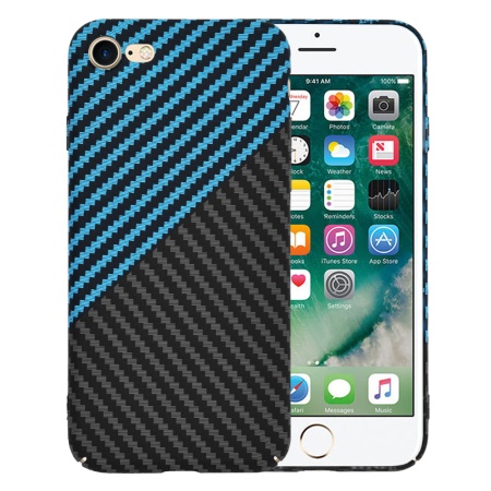 Husa pentru iPhone 7 / iPhone 8 / iPhone SE 2, SE 2020 / iPhone SE 3, SE 2022 - Techsuit Carbonite FiberShell - Blue Pulse