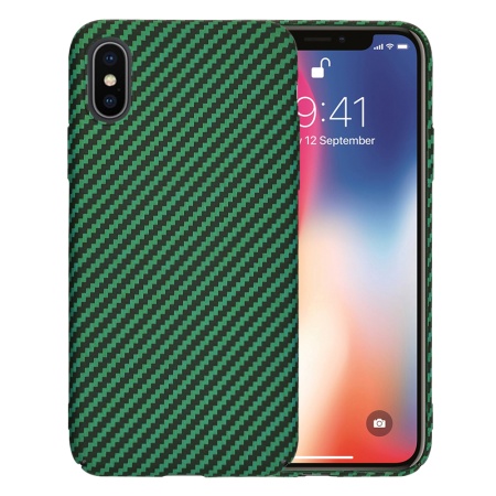 Husa pentru iPhone X / iPhone XS - Techsuit Carbonite FiberShell - Green