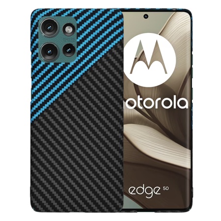 Husa pentru Motorola Edge 50 - Techsuit Carbonite FiberShell - Blue Pulse