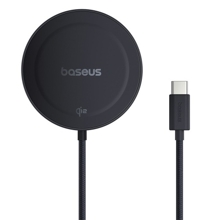 Incarcator fara Fir cu Stand, Universal, Qi2 15W, Type-C, 1m - Baseus Simple Mini4 (P10273300121-02) - Cosmic Black