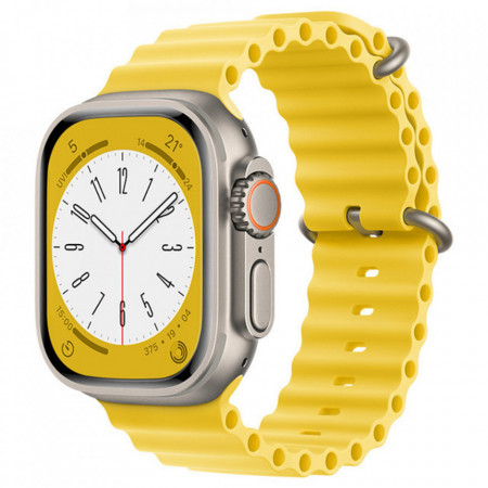 Curea pentru Apple Watch 1/2/3/4/5/6/7/8/9/10/SE/SE 2/Ultra/Ultra 2 (42/44/45/46/49mm) - Techsuit Watchband (W038) - Yellow