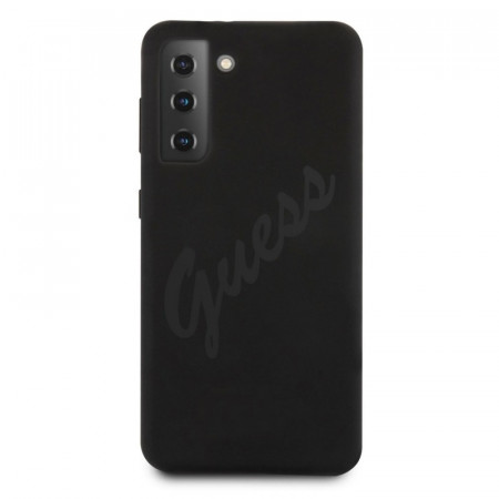 Husa de protectie Guess pentru Samsung Galaxy S21+ 5G, Vintage Script, Negru