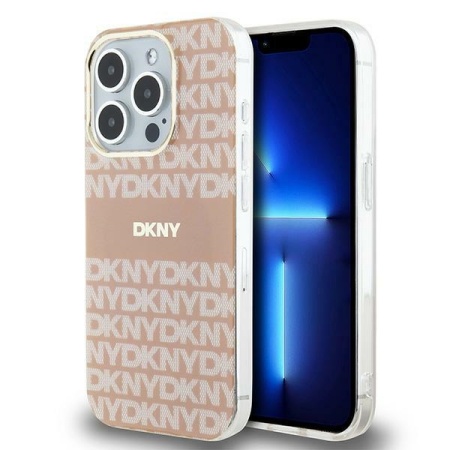 Husa iPhone 15 Pro Max - DKNY IML Mono & Stripe MagSafe (DKHMP15XHRHSEP) - Pink