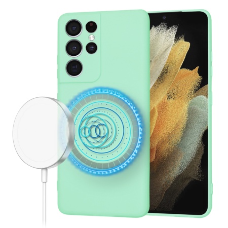 Husa pentru Samsung Galaxy S21 Ultra 5G - Techsuit SoftFlex MagSafe - Mint Green