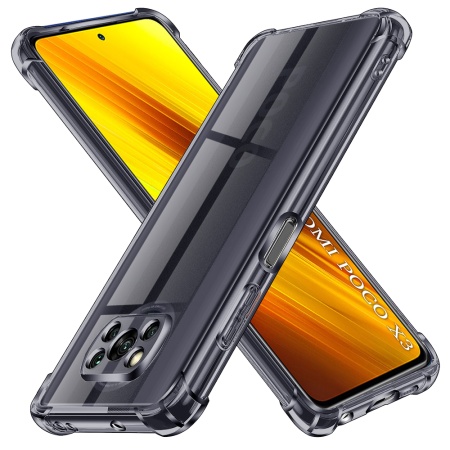 Husa pentru Xiaomi Poco X3 / Poco X3 NFC / Poco X3 Pro - Techsuit Shockproof Clear Silicone - Smoke Black