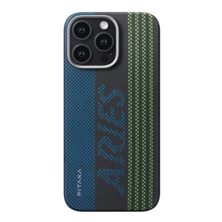 Husa Pitaka MagEZ 5 iPhone 16 Pro Aries Tactile Woven fosforescenta