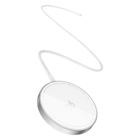Incarcator cu Magnet, Cablu Integrat, 15W, Type-C - Baseus Simple Mini4 Air (P10278200S11-00) - Frost Silver