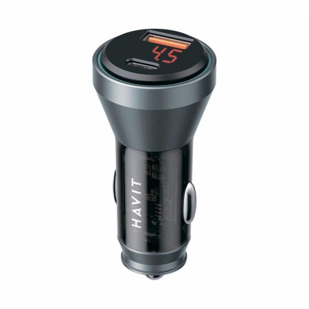 Incarcator pentru Masina, Type-C, USB, 45W, 3A - Havit (CC2017) - Black / Blue