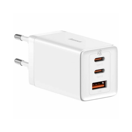 Incarcator retea Baseus GaN5 Ultra Fast Charge 2C+U 65W Gri + Cablu USB-C 100W 1m