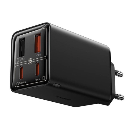 Incarcator retea Baseus GaN6 Pro Fast Charge 2C+2U 65W + cablu USB-C 100W 1m negru