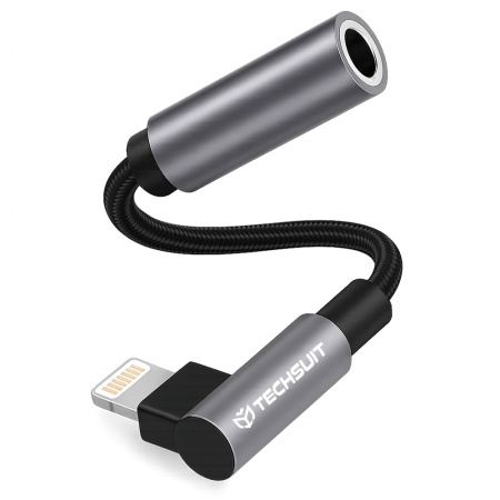 Adaptor Jack, Lightning, Hi-Fi, 3A, 0.1m - Techsuit MusicDoX (AC6) - Gray