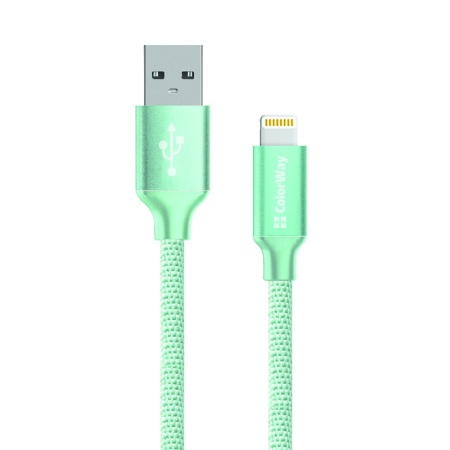 Cablu Date, USB la Lightning, 2.1A, 1m - ColorWay (CW-CBUL004-MT) - Mint