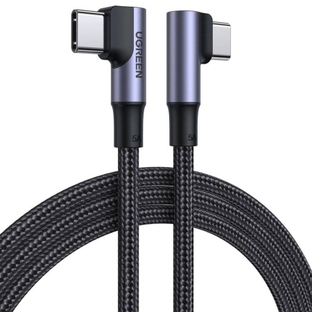Cablu de Date USB-C la USB-C 90 Degree Cable, Fast Charging 5A, 2m - Ugreen US335 (70698) - Space Gray
