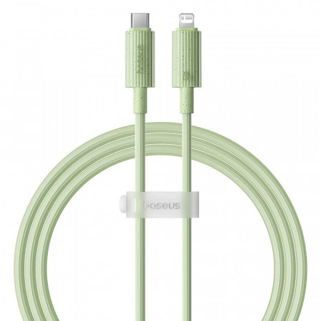 Cablu Type-C to Lightning, Fast Charging, 20W, 480Mbps, 2m - Baseus Habitat Series (P10360201631-01) - Natural Green