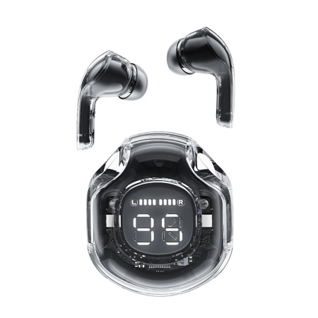 Casti Bluetooth 5.3 Type-C, IPX4, AI Call Noise Reduction, Display Digital - Acefast (T8) - Bright Black