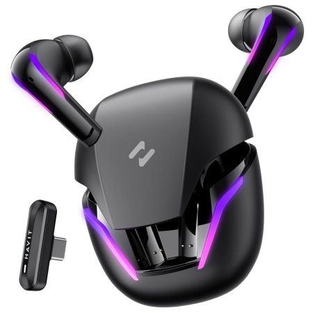 Casti fara Fir pentru Jocuri Video, Bluetooth 5.3, RGB, Type-C, 400mAh - Havit (TW970) - Black