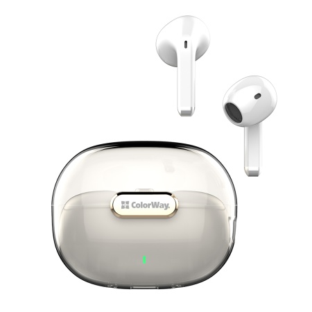 Casti Half-In-Ear, Bluetooth 5.3, Microfon, Control Tactil - ColorWay Slim TWS-2 (CW-TWS2WT) - White