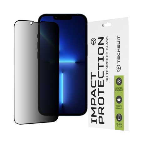 Folie pentru iPhone 13 Pro Max / iPhone 14 Plus - Techsuit 111D Privacy FullÂ Glue - Black