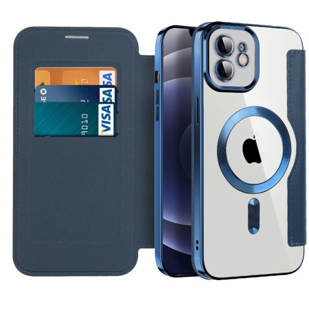 Husa pentru iPhone 12 - Techsuit SmartMag Book Case - Blue