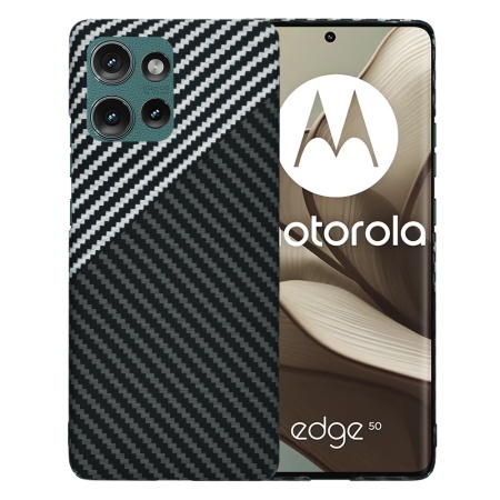 Husa pentru Motorola Edge 50 - Techsuit Carbonite FiberShell - Stealth Gray