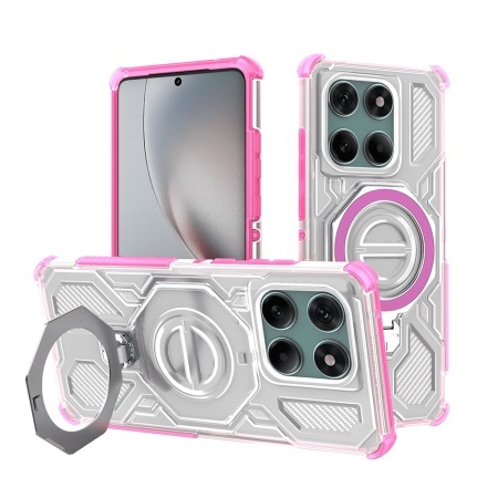 Husa pentru Motorola Edge 60 / Edge 60 Fusion - Techsuit Carbon Shield PRO - Pink Transparent