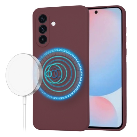 Husa pentru Samsung Galaxy A56 5G - Techsuit SoftFlex MagSafe - Plum Red