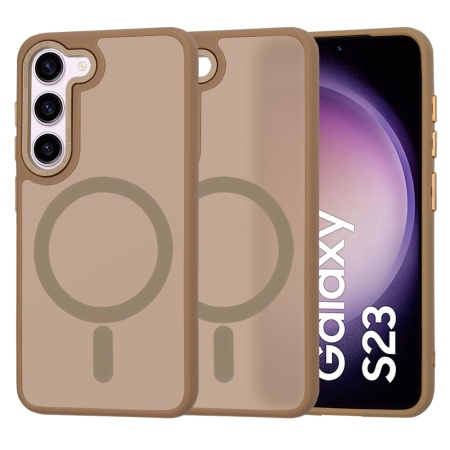 Husa pentru Samsung Galaxy S23 - Techsuit HaloFrostÂ MagSafe Series - Sandstone Brown