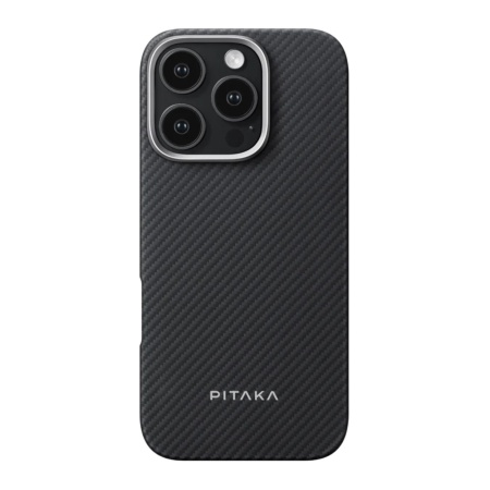Husa Pitaka iPhone 16 Pro Max Pitaka MagEZ Case 4 Twill 600D Negru/Gri