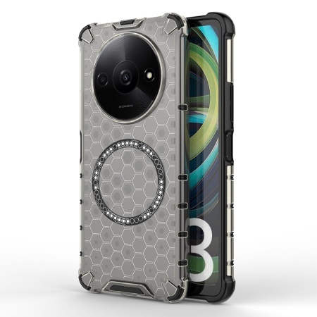 Husa transparenta pentru Xiaomi Redmi A3 / Redmi A3x - Techsuit HoneyComb Shield MagSafe - Black