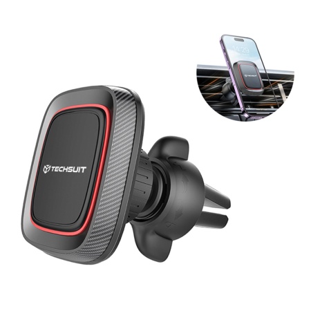 Suport Auto Magnetic pentru Grila de Ventilatie cu Placute Metalice - Techsuit MagGrip (S4) - Black