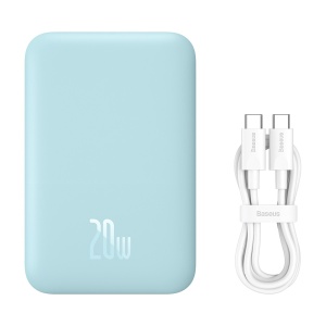 Acumulator Extern Type-C, Incarcare Wireless, 20W, 6000mAh + Cablu Type-C, 30cm - Baseus Mini Air (P10059002313-00) - Blue