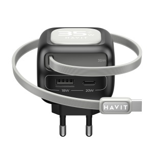 Acumulator pentru Priza Type-C, USB, 35W - Havit (UC251 EU) - Black / Gray - Img 2